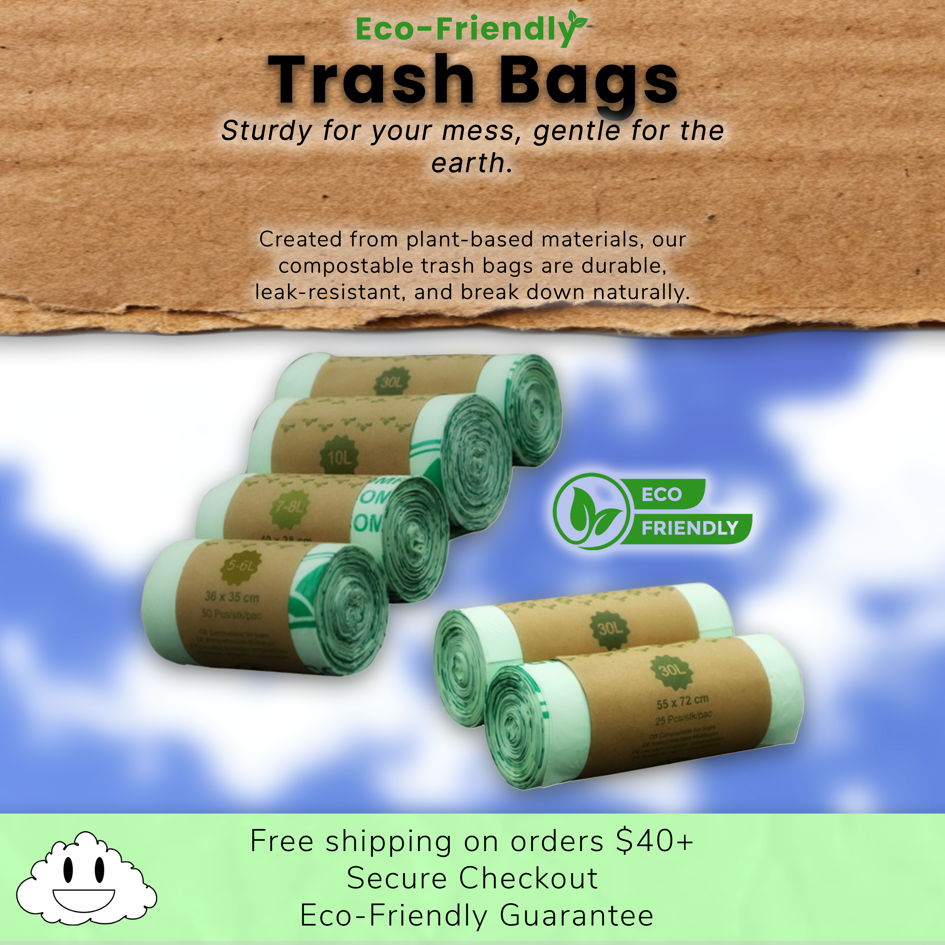 Trash bags that don't trash the planet. 🌍