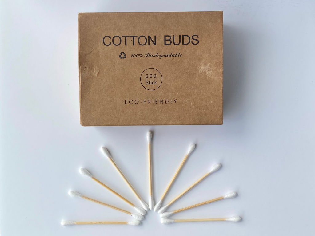 Eco Cotton Swabs — 100% plastic-free softness.